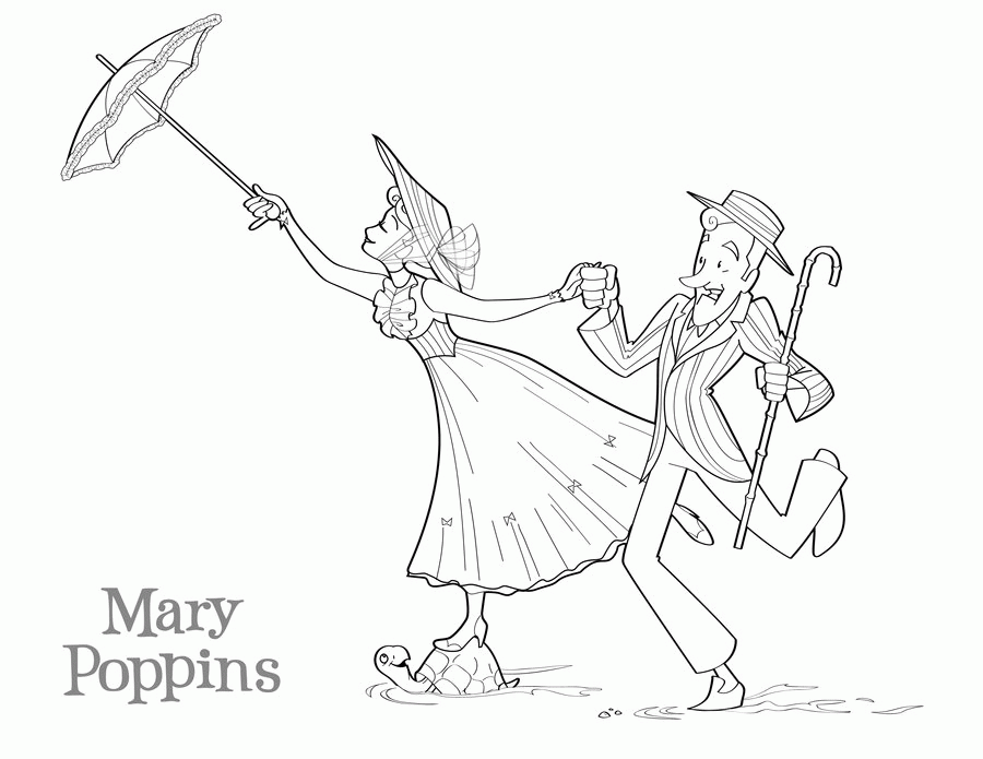 Plansa de colorat cu Mary Poppins 8 39